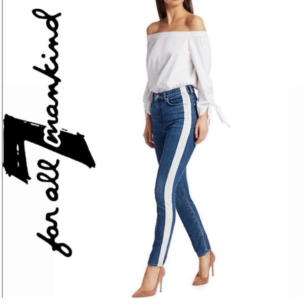 7 for all mankind high-waist skinny jeans NWOT - white stripe